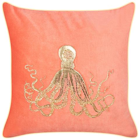 Cuscino Decorativo Laminaria Cotone 45 X 45 Cm Corallo - Foto 2