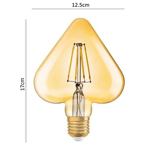 Lampadina Led Filamento Cuore Ambra E27 4 W Stile Vintage Retro Luce Calda - Foto 2
