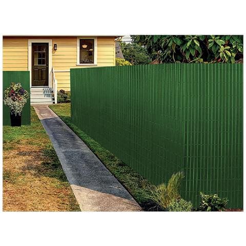 Rotolo Arella Canna Di Bamboo Pvc Rete Recinzione Listelle Frangivista Da Esterno 100x300 Green - Foto 1