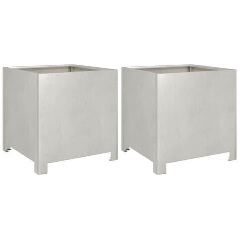 Fioriere da Giardino 2 pz 40x40x40 cm in Acciaio Inox - Foto 1