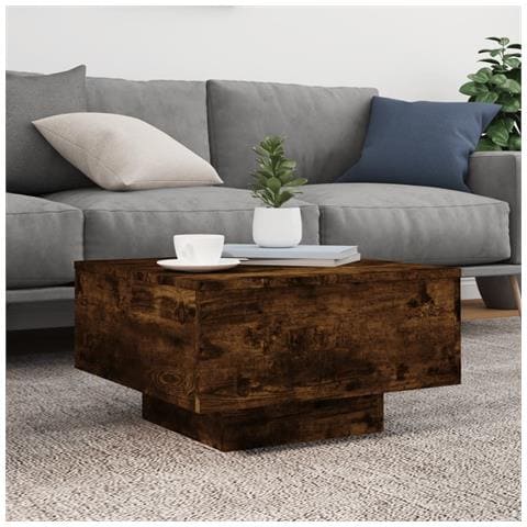 Tavolino Da Salotto Rovere Fumo 55x55x31cm In Legno Multistrato - Foto 3