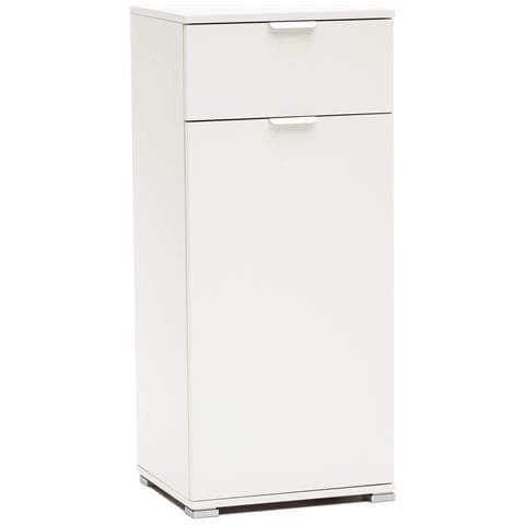 Mobiletto Da Interno 1 Anta E 1 Cassetto In Nobilitato Bilaminato Linea Classic - White - Foto 1