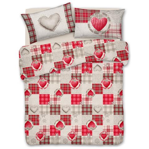 Copripiumino Sacco Piumone Pensieri Delicati Cotone Disegno Love Mountain Matrimoniale Rosso - Foto 1