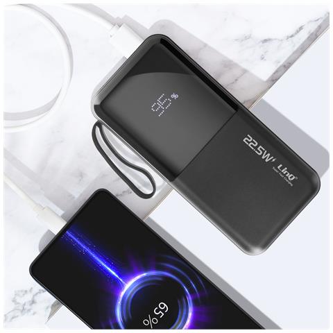 Batteria Di Riserva Da 10000mah Con Cavi Lightning E Usb-c, Bianco - Foto 5