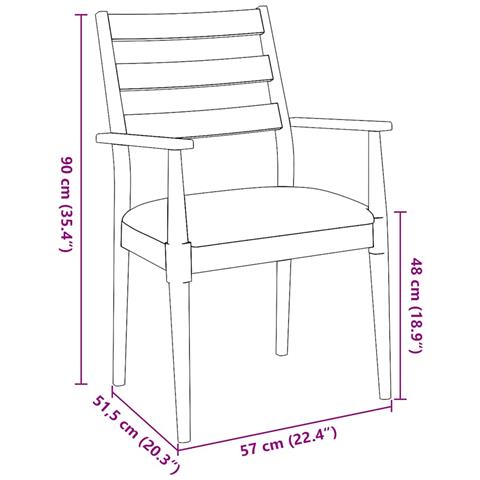 Sedie Da Pranzo Con Cuscini 2 Pz In Legno Massello Di Hevea - Foto 2