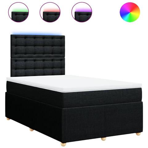 Giroletto A Molle Con Materasso Nero 120x190 Cm In Tessuto - Foto 2
