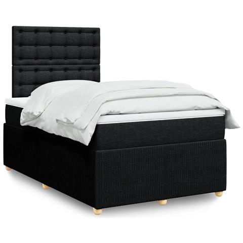 Giroletto A Molle Con Materasso Nero 120x190 Cm In Tessuto - Foto 1
