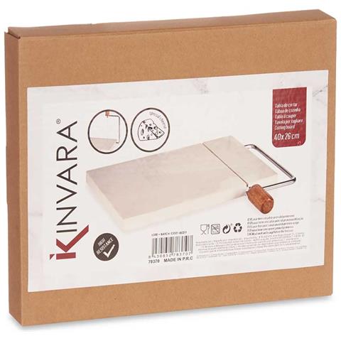 Dam Tagliere Per Formaggio In Marmo Bianco  21x24x2,5 Cm. Colore Bianco - Foto 5