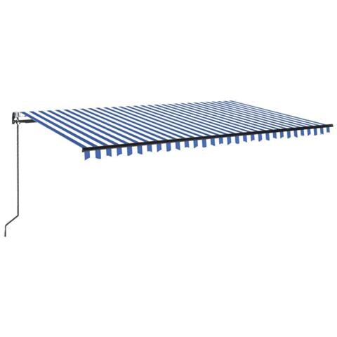 Tenda Automatica Con Sensore Vento E Led 500x300 Cm Blu Bianca - Foto 1