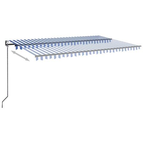 Tenda Automatica Con Sensore Vento E Led 500x300 Cm Blu Bianca - Foto 2