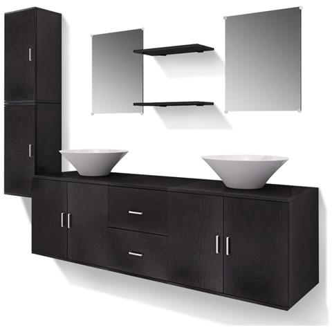 Lusso Casadino -  Mobili Da Bagno Con Lavabo Set 9 Pz Nero - Foto 1