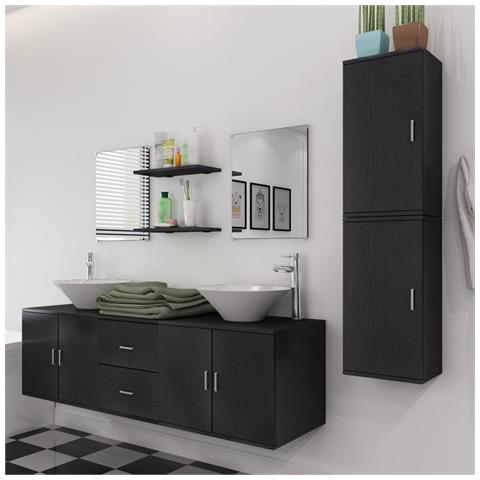 Lusso Casadino -  Mobili Da Bagno Con Lavabo Set 9 Pz Nero - Foto 2