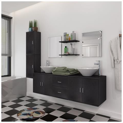 Lusso Casadino -  Mobili Da Bagno Con Lavabo Set 9 Pz Nero - Foto 8