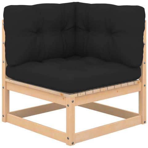 Lusso Casadino - Set Salotto Giardino 7 Pz Cuscini Antracite Legno Massello Pino - Foto 1