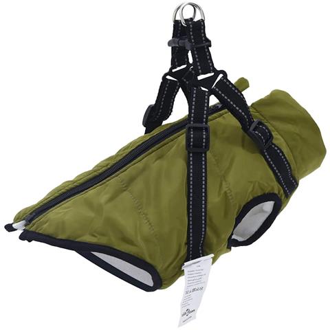 Cappotto Cani Imbracatura Impermeabile Riflettente Verde L32 - Foto 1