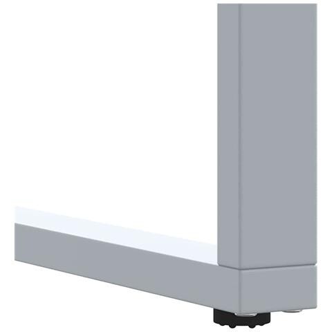 Tavolo da pranzo da esterno  Grigio 200x90x75 cm Acciaio e Legno Massello di Acacia - Foto 9