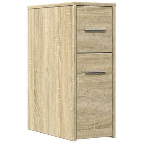 Armadietto da Bagno Stretto con Ruote Rovere Sonoma Truciolato - Foto 1