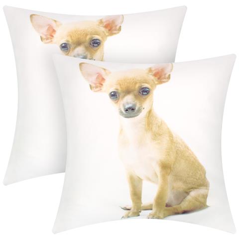 Set Di 2 Copricuscini 40x40 Cm Design Chihuahua - Foto 5
