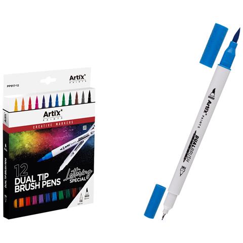 Set Marcatori Doppia Punta Pennello Lettering 12 Uds. - Foto 1