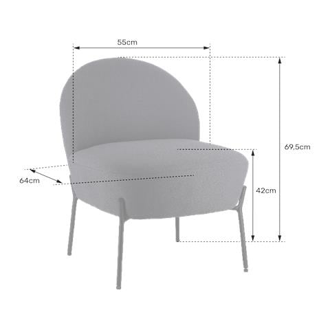 Poltrona In Tessuto Bouclette Beige Helmi - Foto 2