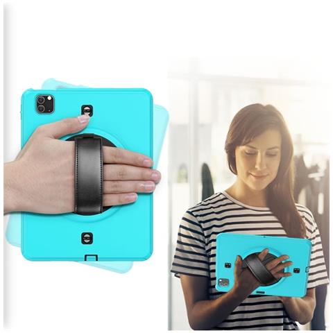 Custodia Per Ipad Pro 3/2/1 11” Con Supporto E Tracolla Blu - Foto 2