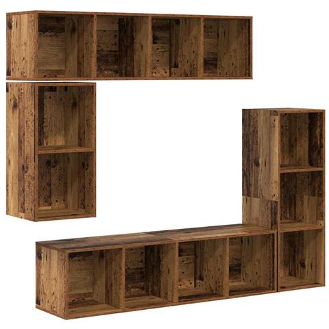 Set mobile TV 4 pcs Legno vecchio 37 x 37 x 142.5 cm - Foto 1