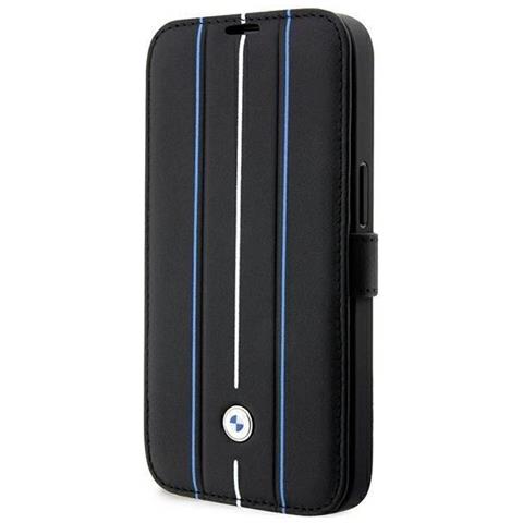 Custodia Bmbkp14l22rvsk Per Iphone 14 Pro 6.1 Nera /nera, Custodia A Libro In Pelle Con Stampa Blue Lines - Foto 6