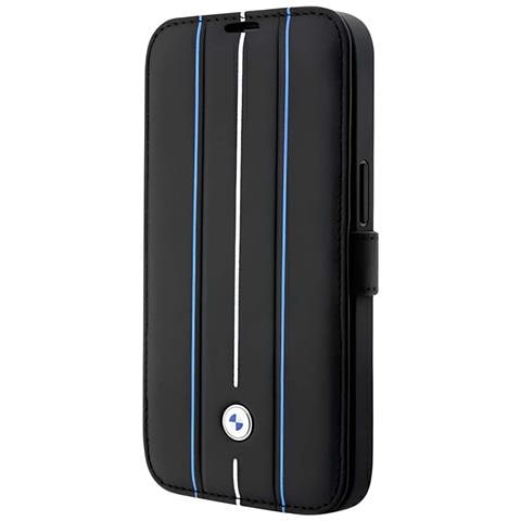 Custodia Bmbkp14l22rvsk Per Iphone 14 Pro 6.1 Nera /nera, Custodia A Libro In Pelle Con Stampa Blue Lines - Foto 1