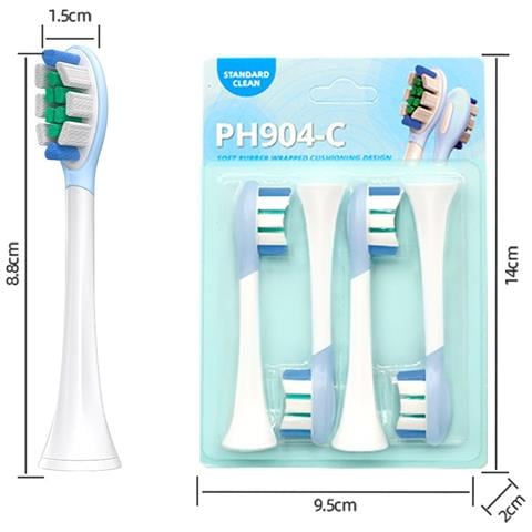 Testine Di Ricambio Per Spazzolino Elettrico Sonico (8 Pezzi) Compatibili Con Philips Hx369 Blue - Foto 2