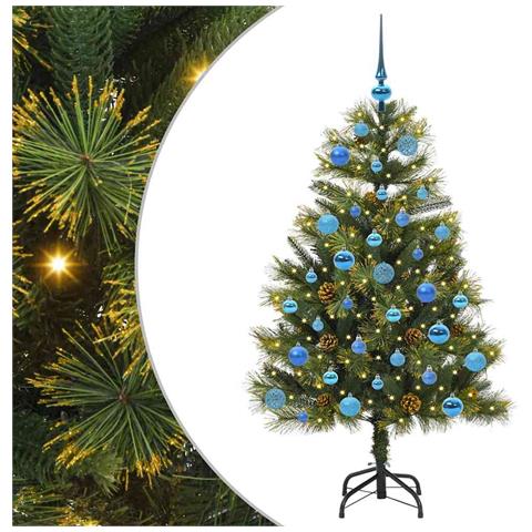 Albero di Natale artificiale pieghevole con coni Verde 150 cm - Foto 1