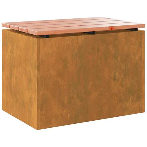 Panchina da giardino Ruggine 60 x 40 x 43 cm acciaio corten - Foto 1