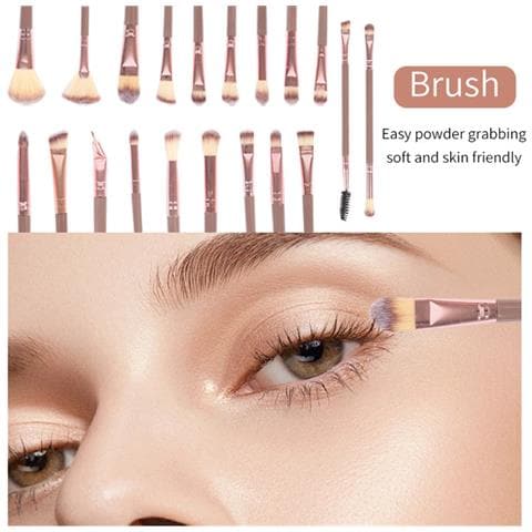 Set Di 25 Pennelli Trucco Con Spugne, Fascia E Polsini - Kit Completo Viso E Occhi - Foto 7