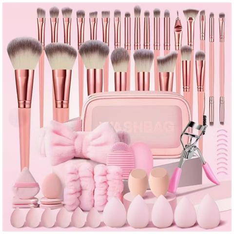Set Di 25 Pennelli Trucco Con Spugne, Fascia E Polsini - Kit Completo Viso E Occhi - Foto 1