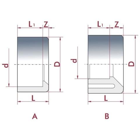 Raccordo Riduzione Pvc-u Corto 50x40 Mm Pn16 Per Tubi E Sistemi Idraulici - Foto 2