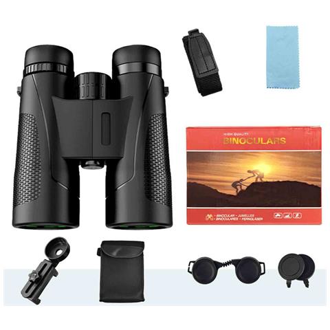 Binocolo Ad Alta Potenza 12x50 Con Clip Per Telefono - Visione Notturna In Condizioni Di Scarsa Illuminazione, Ottiche Hd - Foto 6