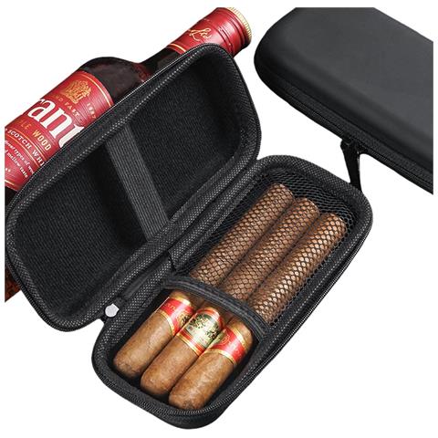 Custodia Da Viaggio Portatile Per Sigari - Contiene Fino A 6 Sigari, Materiale Eva Con Tasca Per Accessori - Foto 1