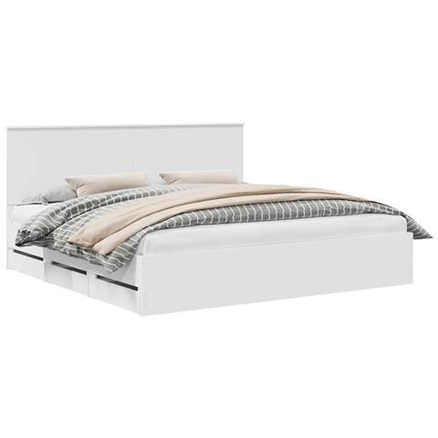 Struttura del letto Bianco 200 x 200 cm Legno Ingegnerizzato - Foto 1