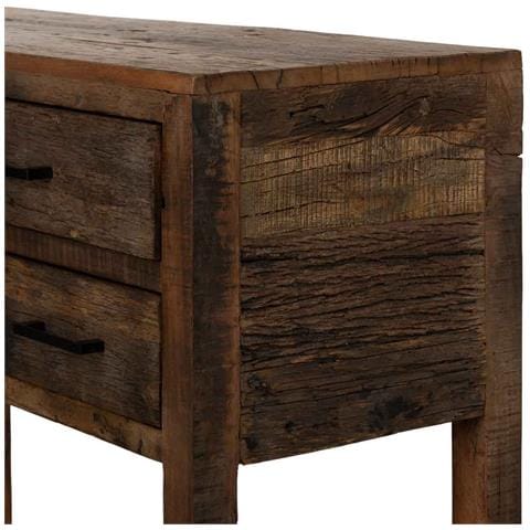 Mobile Da Ingresso In Legno Con 5 Cassetti Marrone, 110x40x85h Cm - Foto 8