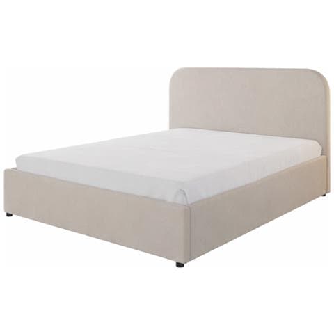 Houston Letto Con Scatola Di Deposito 140x190cm Velluto Beige - Foto 1