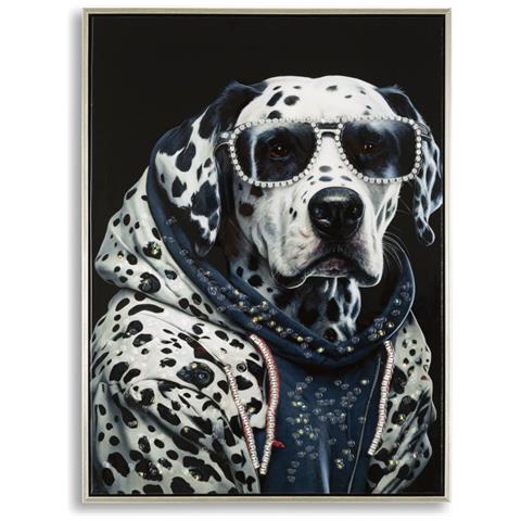Dipinto Su Tela Trap Dalmata Rapper Con Cornice, 53x73 Cm - Foto 1