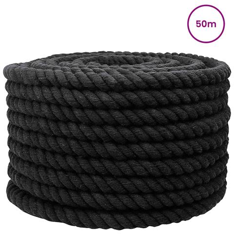 Corda Nero 2 x 2 x 5000 cm Cotone - Foto 2