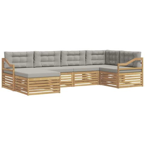 Set di divani da esterno 6 pcs Bianco e Grigio Chiaro - Foto 1