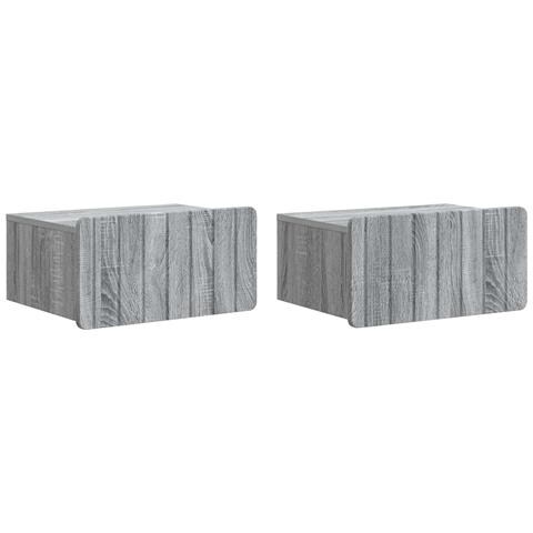 Mobiletto da notte a muro 2 pcs Grigio Sonoma 49 x 34,5 x 24 cm - Foto 1