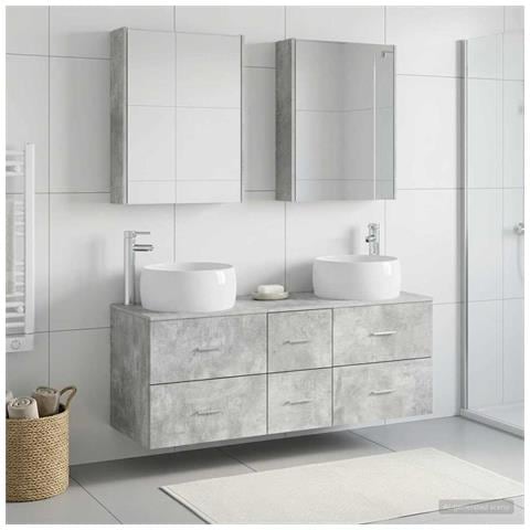 Set di mobili per il bagno 5 pcs Grigio Cemento - Foto 2