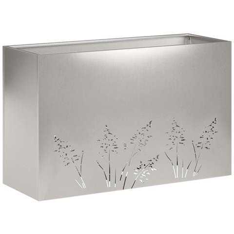 Vaso da giardino Argento 80 x 30 x 49 cm Acciaio Inox - Foto 1