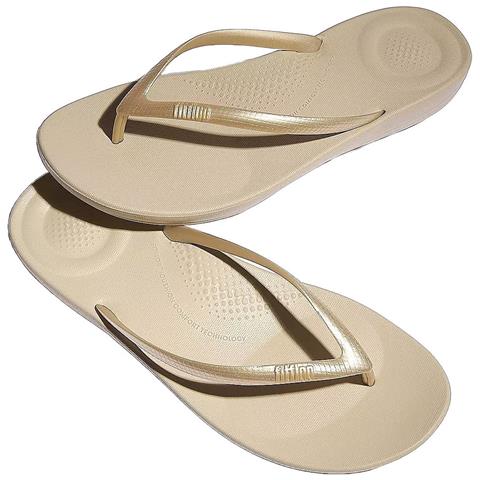Women Iqushion Ergonomic Flip-flops E54-010, Donne, Beige, 37 - Foto 11