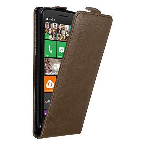 Custodia Compatibile Con Nokia Lumia 930 In Bruno Caffè - Coperchio Protettivo In Design Flip Con Chiusura Magnetica - Foto 1