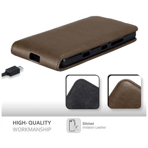 Custodia Compatibile Con Nokia Lumia 930 In Bruno Caffè - Coperchio Protettivo In Design Flip Con Chiusura Magnetica - Foto 8