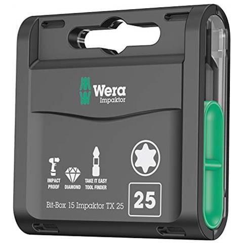 Wera 05057775001 Inserti per Viti Torx incassato, 0 W, 0 V, TX 25 Set di 15 Pezzi - Foto 1