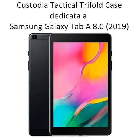 Custodia Originale Book Trifold Case Per Samsung Galaxy Tab A 8.0 (2019) T290 T295 Black - Foto 2